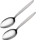 2-Pack Chef Kunz Spoon | Silver Stainless Steel 2 Tbsp Basting Spoon, 9 Inch Solid Sauce Spoons, Big Serving Spoons Stainless Steel, Plating & Quenelle & Cooking
