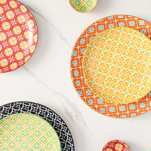 Metahom 10 Inch Dinner Plates Set of 6, Colorful Ceramic Plates - Image 6