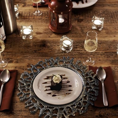 MAONAME Black Charger Plates Set of 12, Plastic Charger for Dinner Plates - Image 5