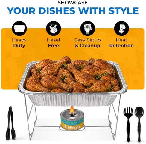 Disposable Chafing Dish Buffet Set, 6 Pack Half Size 10 x 12 Inch Food Pans - Image 6