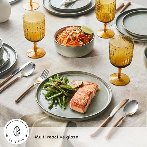 Karaca New Skal 18-Piece Dinnerware Sets for 6 People, Modern Design, Stoneware Dinner Set, Kitchen Plates Bowls, Reactive Glaze Dishwasher & Microwave Safe Dish Set - Image 5