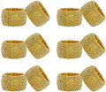 COTTON CRAFT Glitz Handmade Beaded Napkin Rings - Set of 12 - Gold by COTTONCRAFT