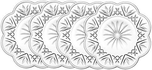 Godinger Lead Crystal Set of 4 Dublin Canape Plates by Godinger