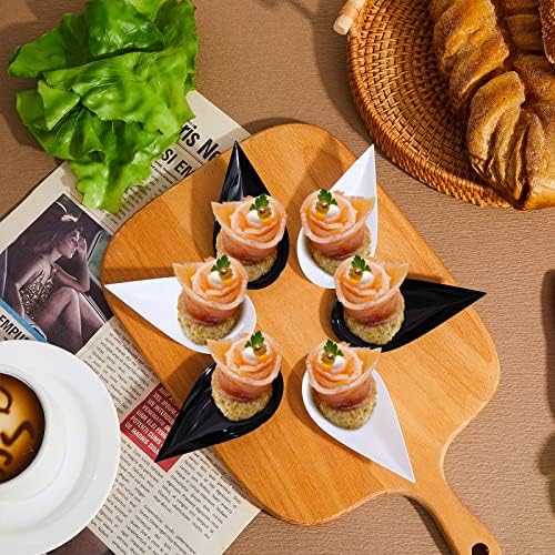 Tessco for you 800 Pcs 4" Mini Appetizer Plates, White, Black - Image 3