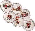 Bico Santa On The Way Scalloped Appetizer Plates Set of 6, 6 Inch Small Ceramic Dessert Plates for Snacks, Salad, Tablescape, Microwave and Dishwasher Safe, Gift for Housewarming and Thanksgiving by Bico