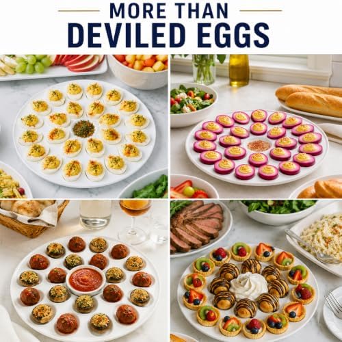 HIC Kitchen Deviled Egg Dish, 13.25-Inch, Fine Porcelain, Holds 24 - Image 6