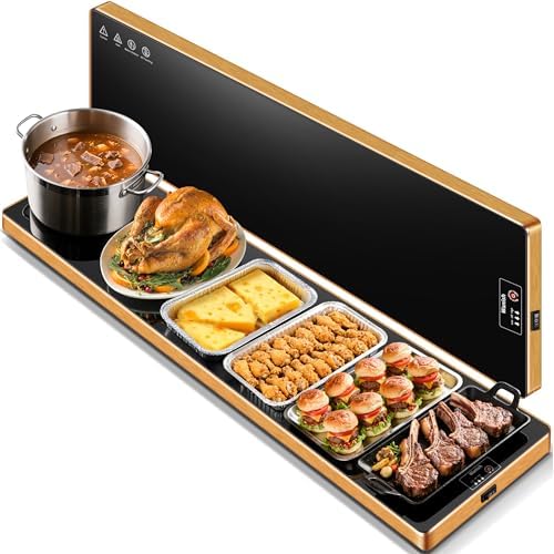 Electric Warming Tray,Extralong 59"x12",Tempered Glass Warming Mat for Food by Wanish