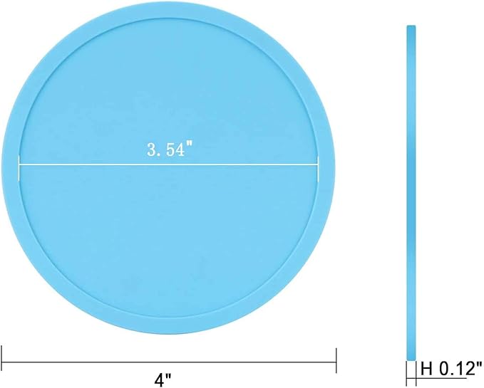 4" Non Slip Coasters Heat Insulation Colorful Unique Slice Silicone Drink Cup Mat,Anti-Slip Cup Coasters Protect Furniture and Table from Water Marks and Scratch Damage.Mixed Color(10pcs)