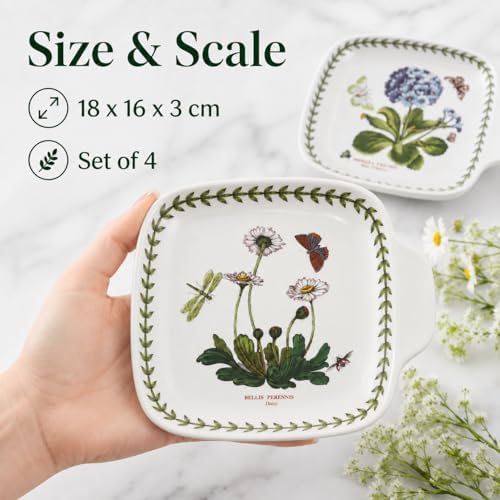 Portmeirion Botanic Garden Canape Plates - Assorted Floral Motif, Set of 4 - Image 3