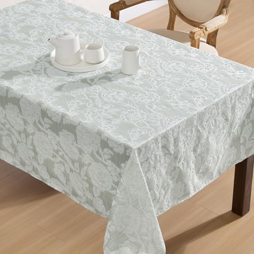 Laura Ashley Wrinkle Resistant Annaleigh Tablecloth, 60" x 84", Sage - Image 2