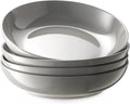 Y YHY 8.6" Vivid Gray Pasta, Salad & Soup Serving Bowls Set of 4, 32oz Large Ceramic, Microwave, Oven & Dishwasher Safe, Sturdy Porcelain Perfect for Daily Dining, Family Gatherings, Parties & Gifts