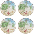 UP Sea Turtle Melamine Round Dessert Plates, Small Serving Plates, for Appetizer, Snacks, and Side Dishes, Multicolor, 6 Inch, Set of 4 by UPware