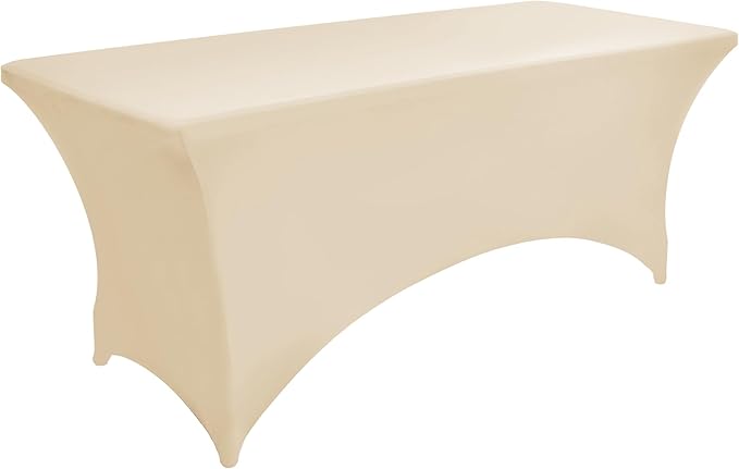 2-Pack 6ft Spandex Table Covers for Rectangle Standard Folding Tables - Wrinkle Resistant Stretch Tablecloths - Ultimate Fitted Table Protector for Parties, Trade Shows, Banquet