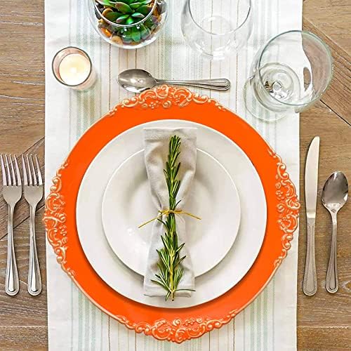 MAONAME Orange Charger Plates Set of 6, Plate Charges for Dinner Plates - Image 2