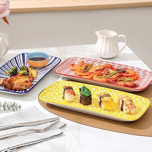 Selamica Ceramic 12 Inch Rectangular Serving Platters Set of 4 - Image 7