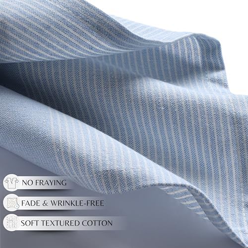 Light Blue Cotton Cloth Napkins Set of 12, 18x18 Inch - Image 5