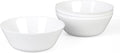 16OZ White Opal Glass Cereal and Soup Bowl Set of 4, 6 inch Dishwasher & Microwave Safe Round Bowls for Salad and Rice
