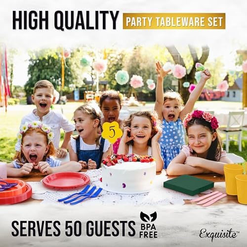 Exquisite 350 Pcs Rainbow Plates and Napkins Party Supplies Plate Sets - Image 6
