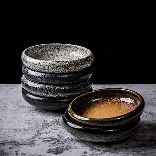 Uaral Serving Dishes,Salad Plate,Japanese Stoneware Appetizer Plate,Set Of 4,5.5 Inch,14 oz(White) - Image 4