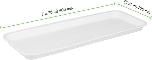 30 PCS Plastic Serving Trays, 15.7'' x 5.9'' Rectangle Food Plate, Reusable White Serving Platters for Cookie, Appetizer, Charcuterie, Snack, Dessert, Fruit