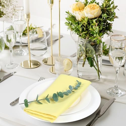 Bright Yellow Cloth Napkins,Set of 8,Washable,Wrinkless,Absorbent(Lemon) - Image 2