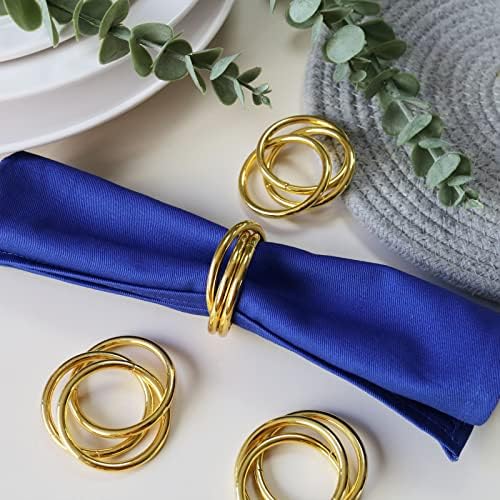 Napkin Rings Set of 8,Gold Napkin Ring Holders for Spring,Wedding,Easter, Birthday,Valentine,Holiday, Hotel, Dinner Party,Christmas and Table by FEKIDO