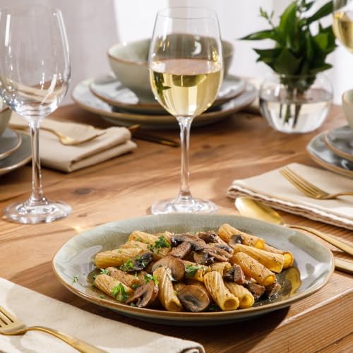 Gibson Elite Plates and Bowls Set, 12 Piece Dinnerware Set for 4, Sage - Image 4