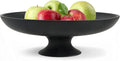 Large Black Decorative Bowl, Modern Pedestal Bowl for Home Decor, Decorative Fruit Bowl for Kitchen Counter, Stylish Key Bowls for Entry Table, 11.45” Diameter & 3.8” Height