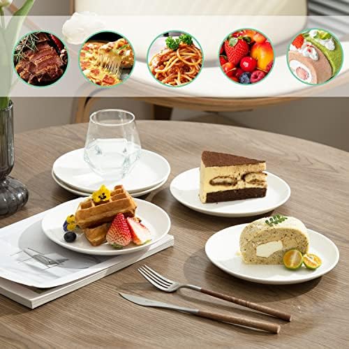7" White Porcelain Dinner Plates Set of 12 - Image 7
