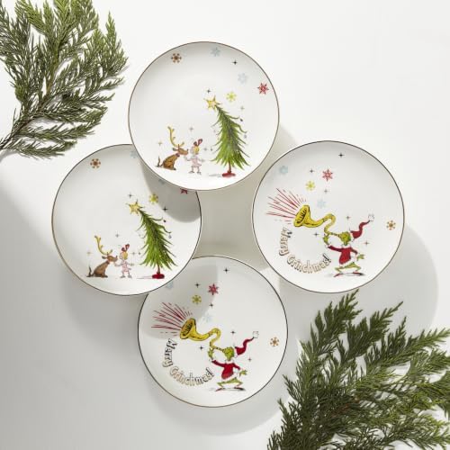 Lenox Merry Grinchmas Christmas Accent Plates, Appetizer Plate Set for 4 - Image 5