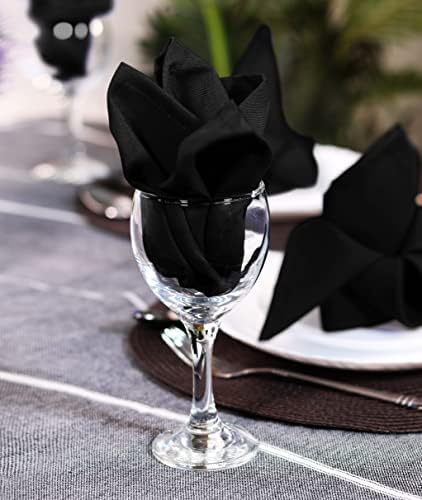 Bulk 144-Pack Cloth Napkins, 20"x20", Wrinkle Resistant, Sturdy, Black - Image 4