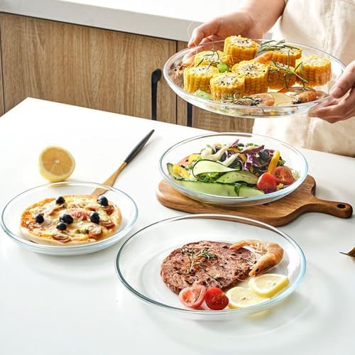 7 Inch Round Tempered Glass Dessert Plates, Small Mini Appetizer, Fruit, Salad and Cake Plates, Set of 3 - Image 4