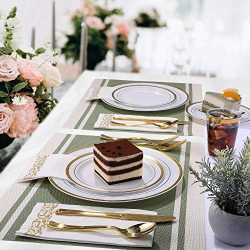 FOCUSLINE 175 Pieces Gold Dinnerware Set for 25 Guests - Image 5