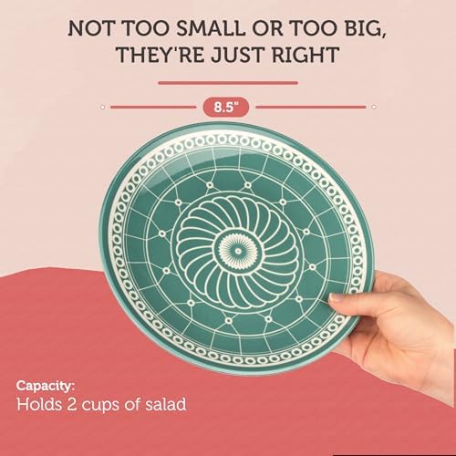 Annovero Salad Plates, 8.5 Inch, Microwave & Dishwasher Safe, Set for 6 - Image 6
