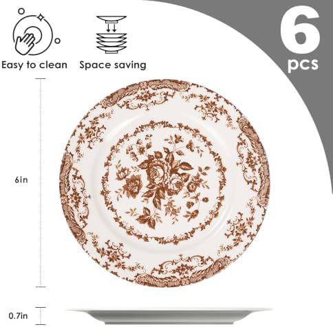 Dessert Plates Set of 6,6 Inch Mini Ceramic Plates - Image 3