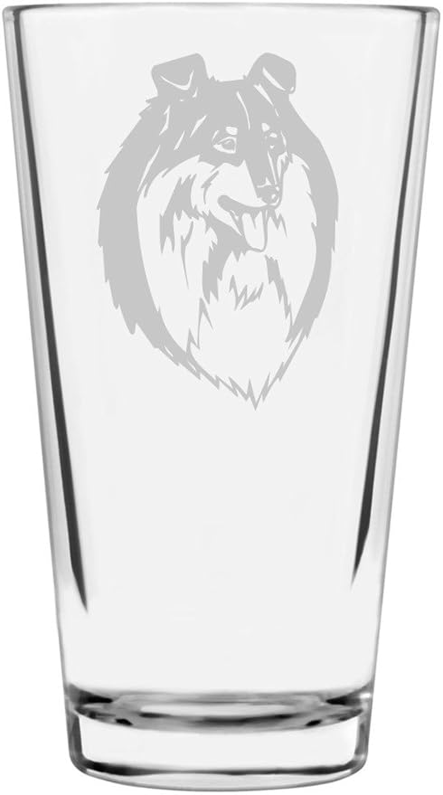 Scotch Collie Custom Personalized Dog Themed Etched All Purpose 16oz Pint Glass