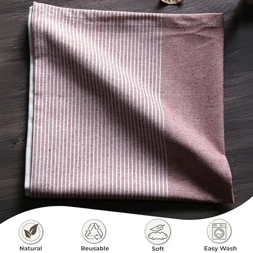 Rust Cotton Cloth Napkins Set of 4, 18x18 Inch - Image 6