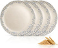 Ceramic Plates Set of 4, 8" Porcelain with Blue Floral Border by Unknown