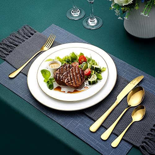 Gold Silverware Set, OGORI 24-Piece Gold Forged Stainless Steel Flatware Set, Service of 6 - Image 6