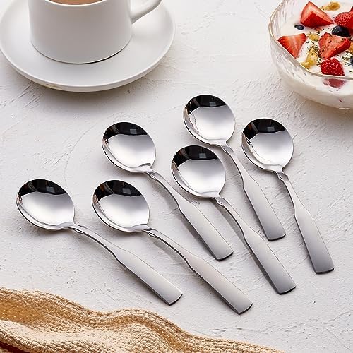 Stainless Steel Round Soup Spoon Set of 6 - Image 3