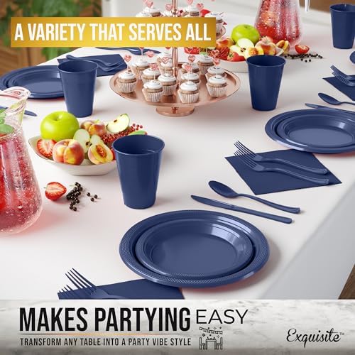 Exquisite 350 Pcs Navy Plates and Napkins Party Supplies Plate Sets - Image 4