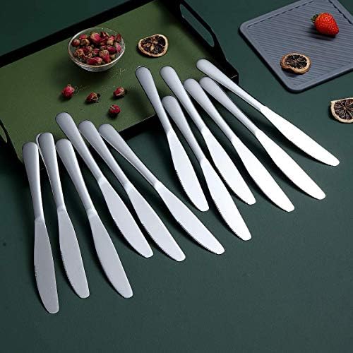 Berglander Dinner Knives Set Of 12, Stainless Steel Shiny Mirror Dinner Knife, Butter Knife Spreader Table Knives Sturdy And Dishwasher Safe - Image 3