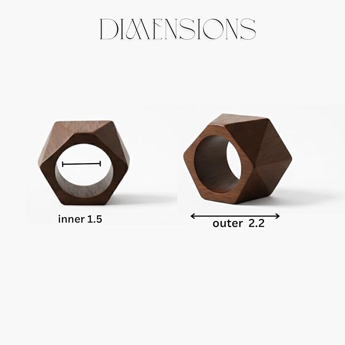 Napkin Rings, Wood Napkin Rings Napkin Holders Buckles for Dining, Anniversary, Birthday, Dinner, Christmas, Party of Table (WOODEM HXG-PCK12)