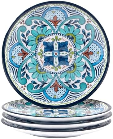Certified International Talavera Canape Plate Set, 6-inch Diameter, Set of 4, For Everyday Use, Kitchen Accessories, Party Celebration by CERTIFIEDINTERNATIONAL