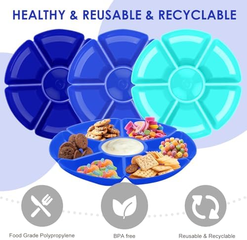 3 Round Plastic Serving Trays 11 Inch 7 Comp - Image 2