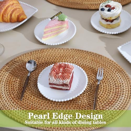 6 Inch Porcelain Dessert Plates, Round Mini Dinnerware Set of 18 - Image 3