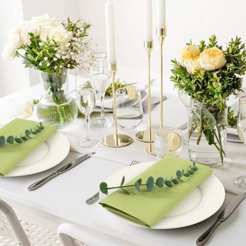 Cloth Napkins Set of 8,18 x 18 inch,Made of 100% Microfiber,Washable,Soft, Wrinkless,Easy to Fold(Green) - Image 2