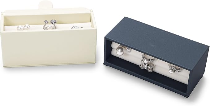 Oirlv Travel Rings Organizer Case, Premium Leather & Soft Velvet Portable Ring Storage Box, Secure Compact Jewelry Holder for Multi-Ring Travel Organization & Daily Use(Gray)