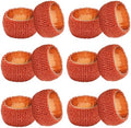 COTTON CRAFT Glitz Handmade Beaded Napkin Rings - Set of 12 - Coral by COTTONCRAFT