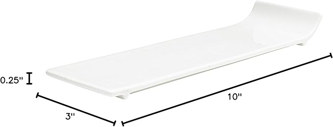 Vikko Rectangular Appetizer Plates, Set of 4 Small White Plate with Lifted Edge, Elegant Dishware for Serving Entres, Appetizers and Desserts, Dishwasher Safe, Microwave Safe